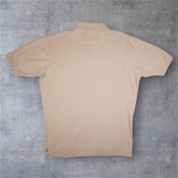Faconnable Men's Polo Shirt Medium Beige 100% Cotton Short Sleeve Made in Malays - Picture 8 of 10